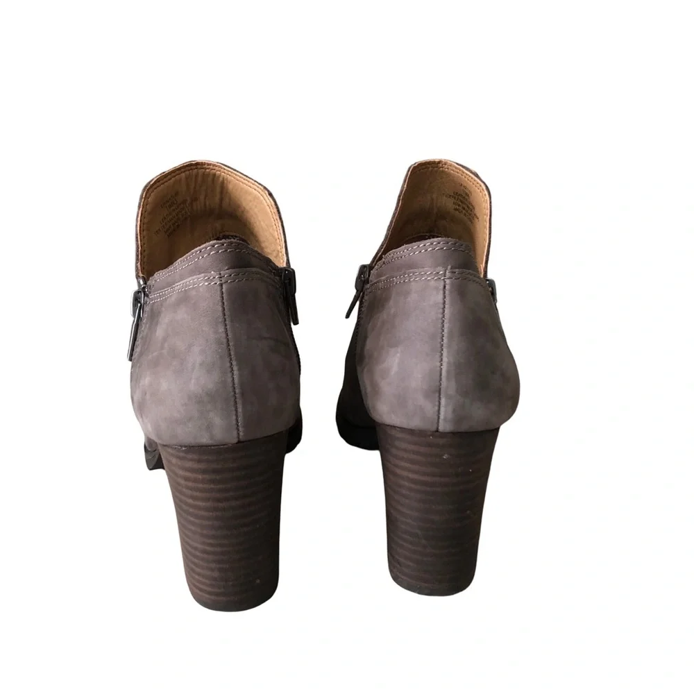 Lucky Brand Natlee Gray Block Heel Boots